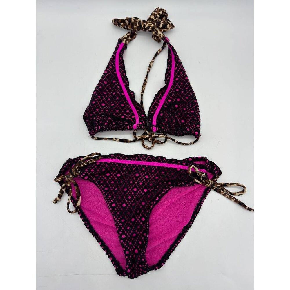 Arizona Jean Co. 2-Piece Swim Bathing Suit Side Tie Bikini Bottoms Pink Size S
